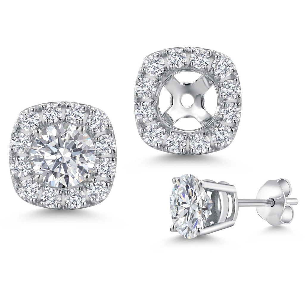 White Lab Grown Diamond - April_Earrings in 14K White Gold