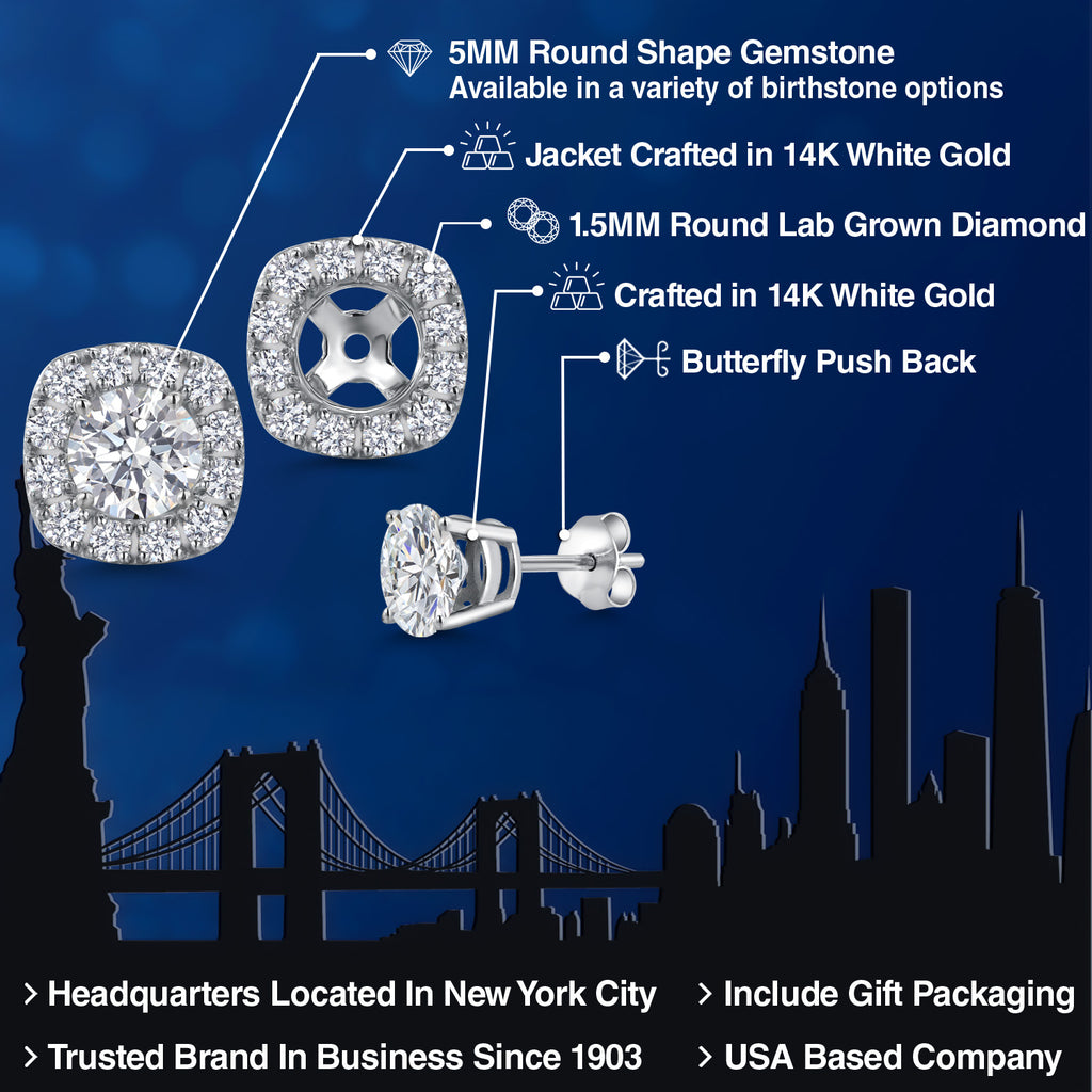 White Lab Grown Diamond - April_Earrings in 14K White Gold