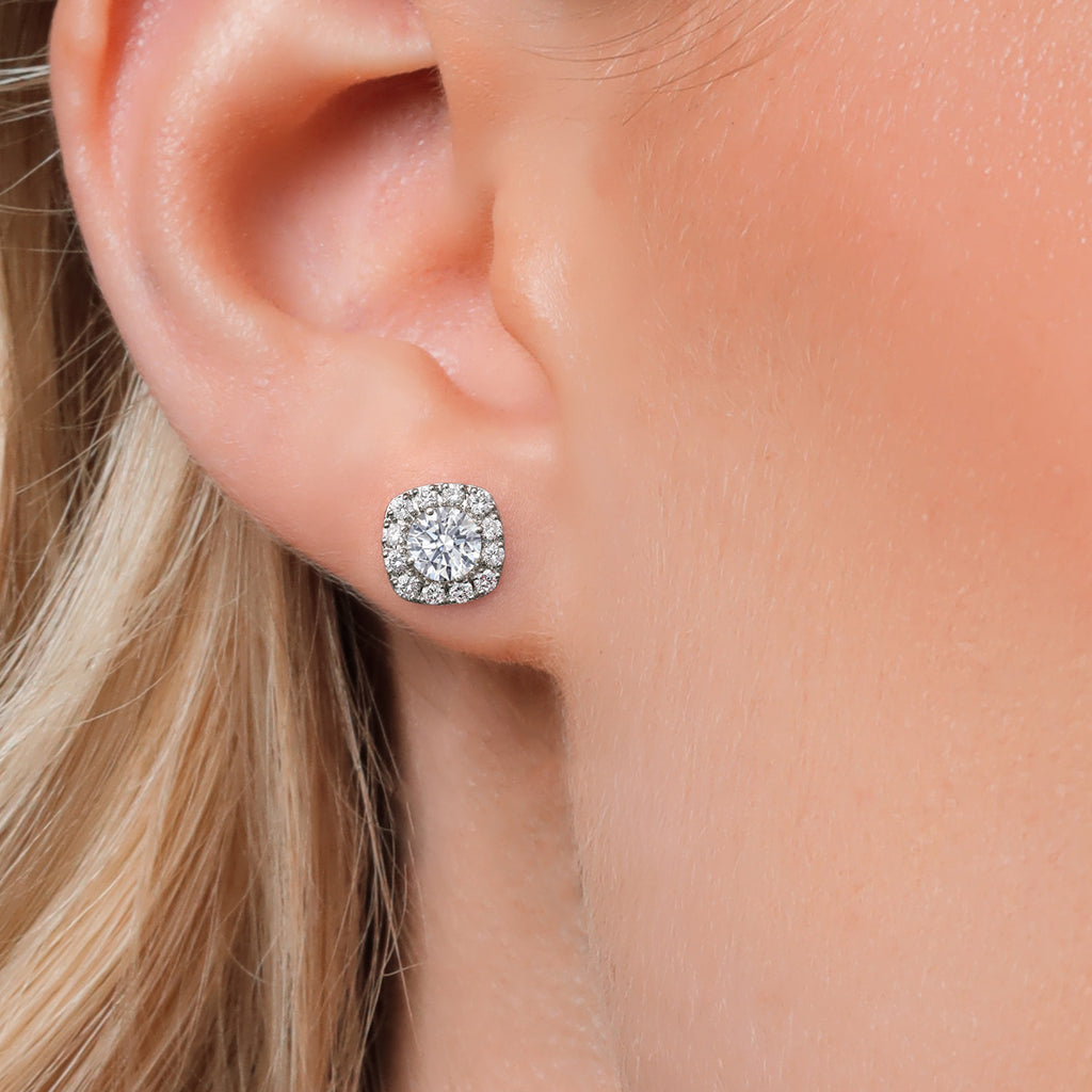 White Lab Grown Diamond - April_Earrings in 14K White Gold