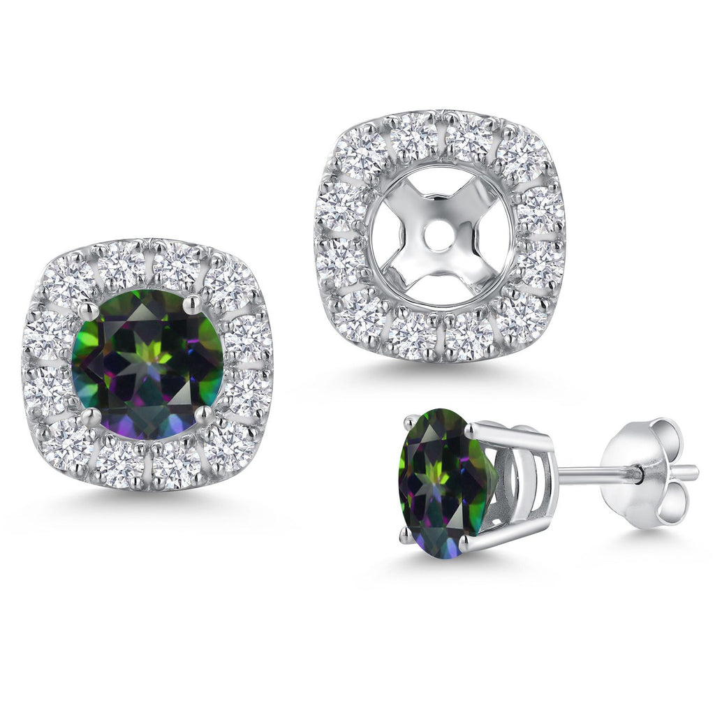Green Mystic Topaz_Earrings in 14K White Gold