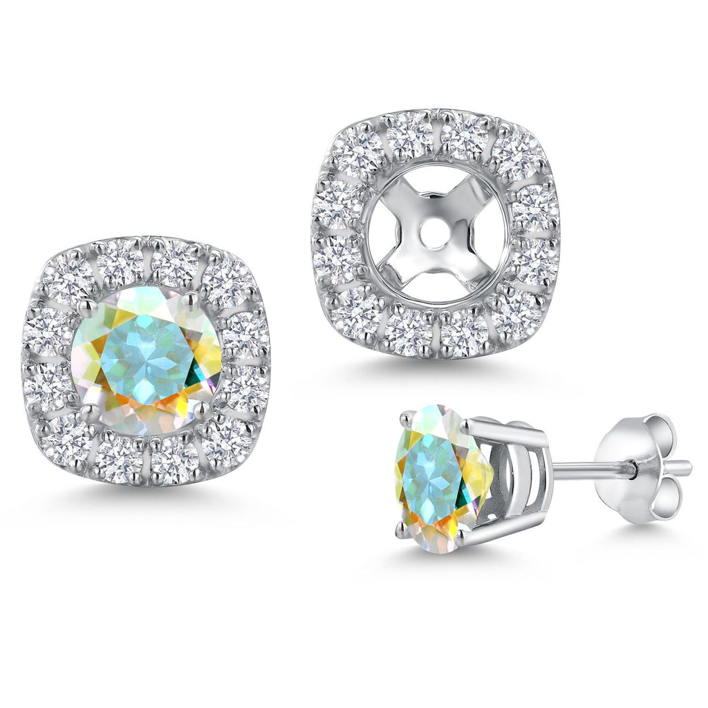 Mercury Mist Mystic Topaz_Earrings in 14K White Gold