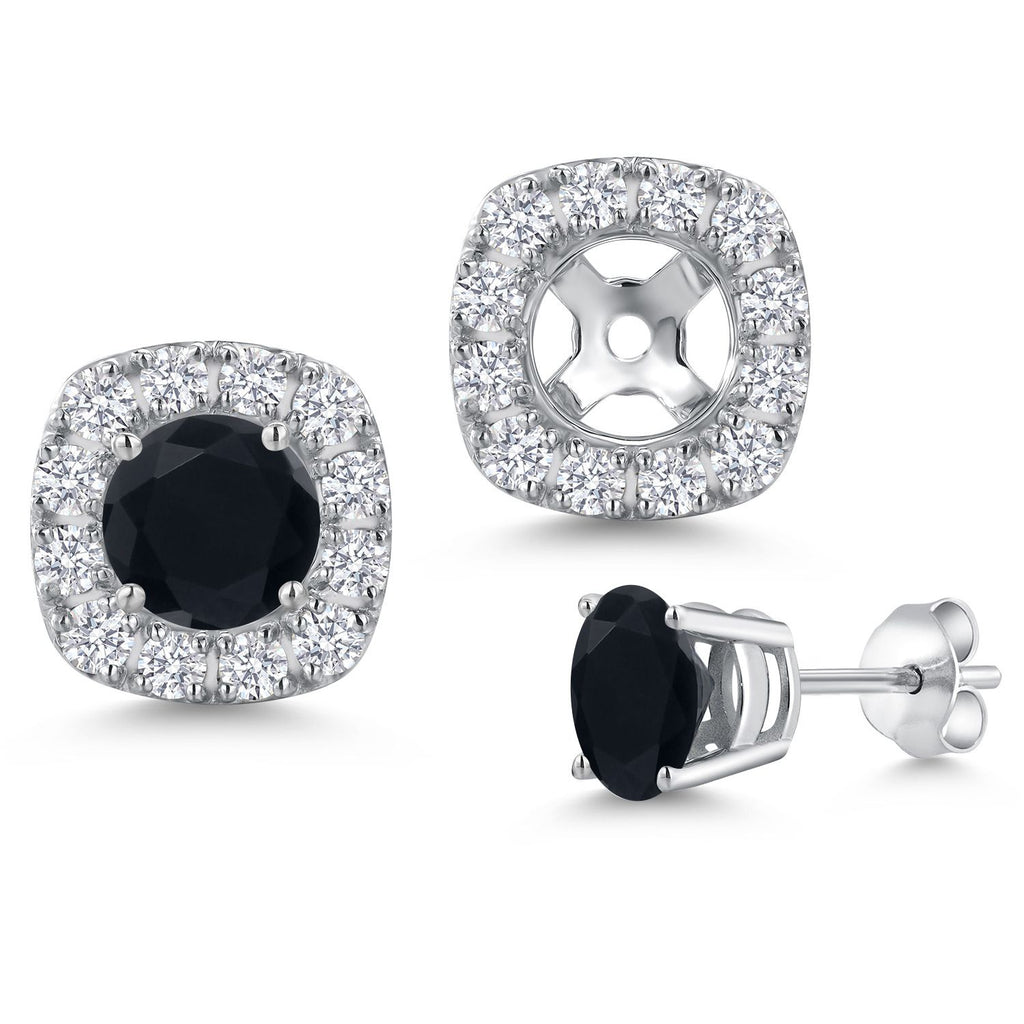 Onyx - December_Earrings in 14K White Gold