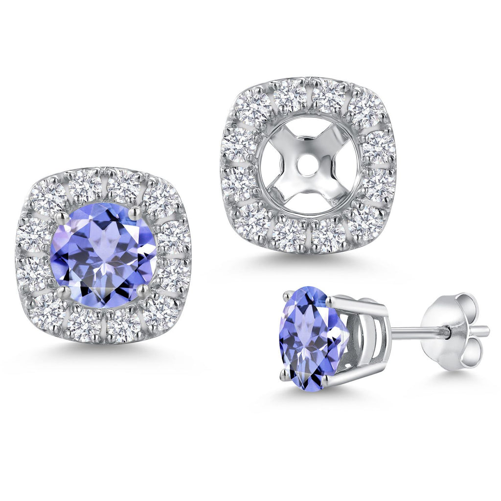 Tanzanite - December_Earrings in 14K White Gold