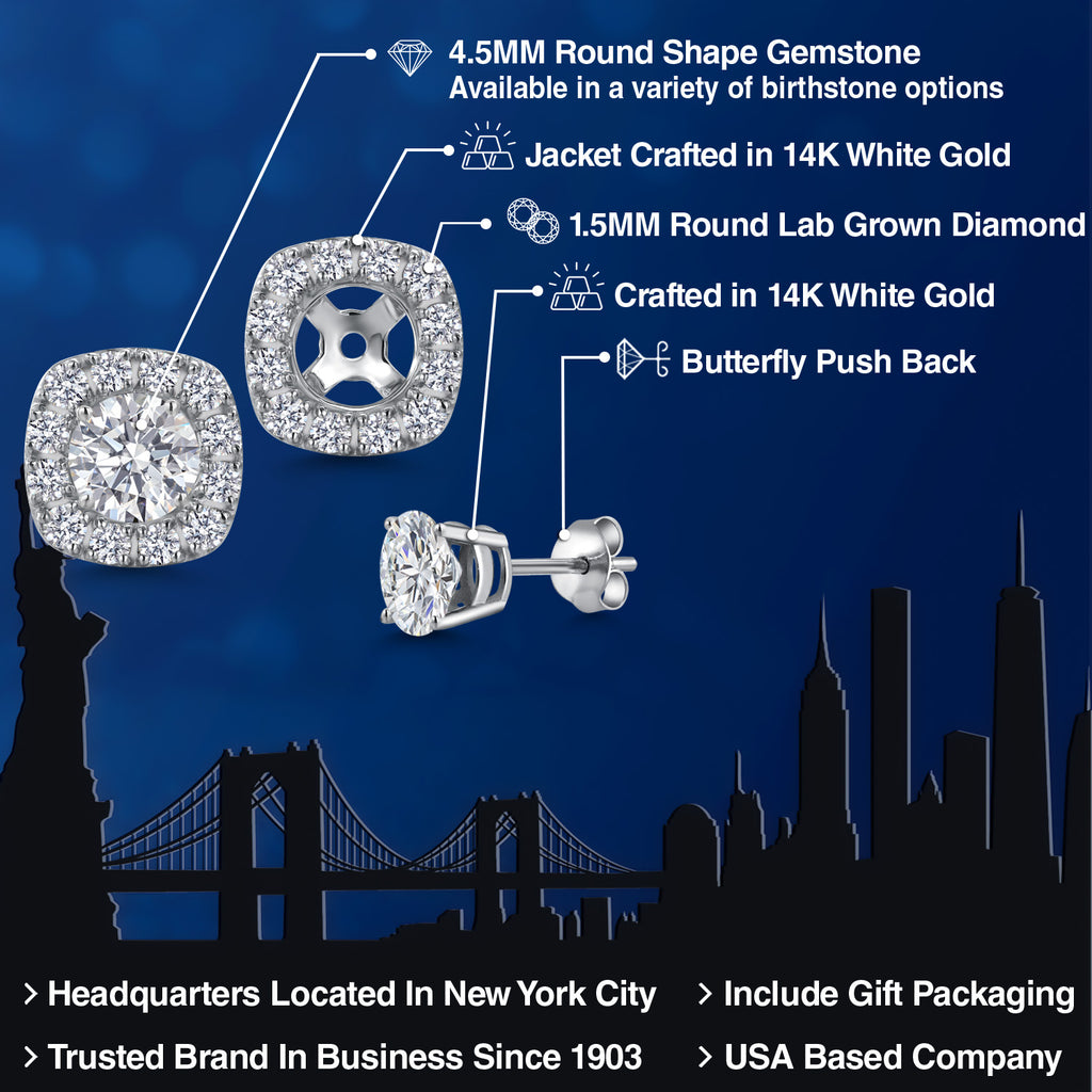 White Lab Grown Diamond - April_Earrings in 14K White Gold