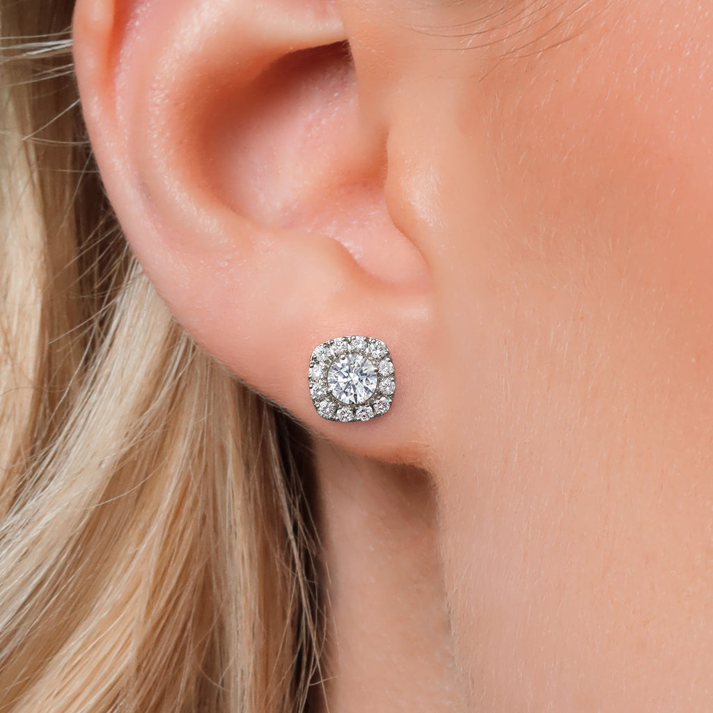 White Lab Grown Diamond - April_Earrings in 14K White Gold