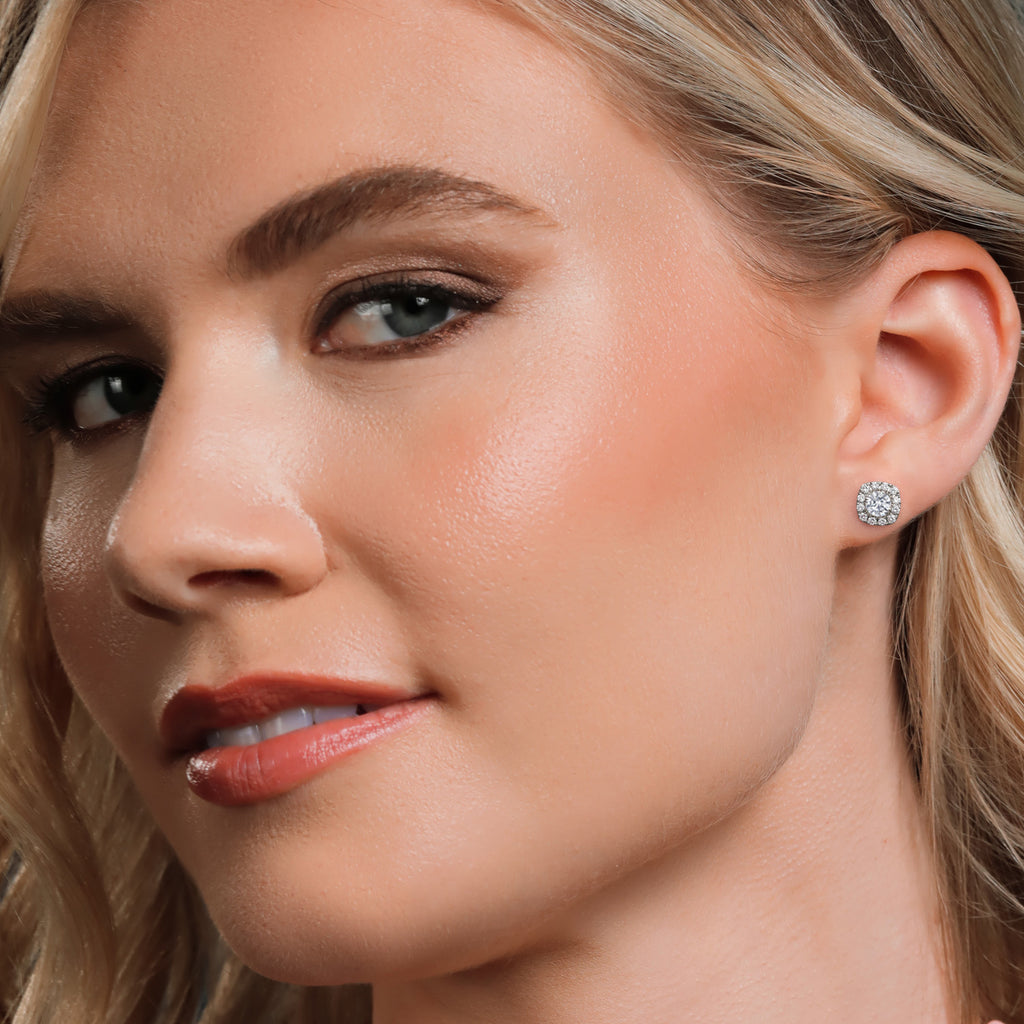 White Lab Grown Diamond - April_Earrings in 14K White Gold