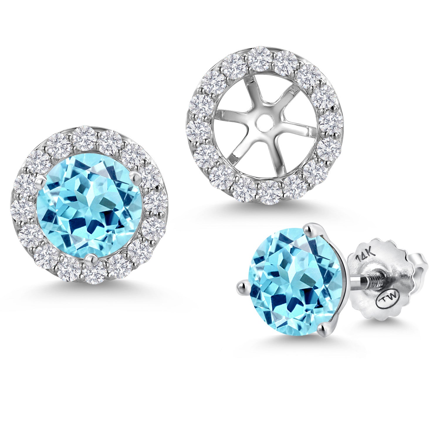 Apatite_Earrings in 14K White Gold