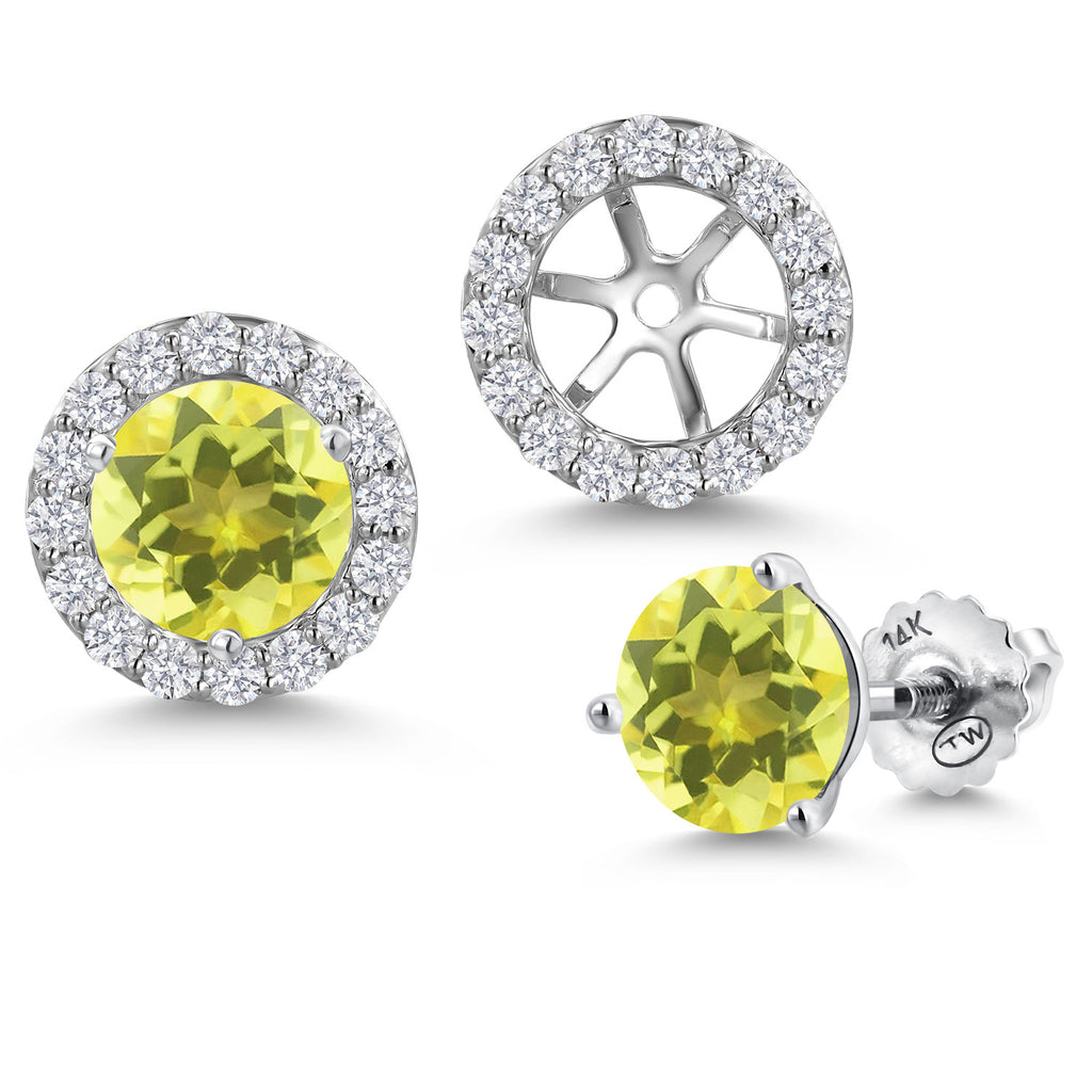 Canary Mystic Topaz_Earrings in 14K White Gold