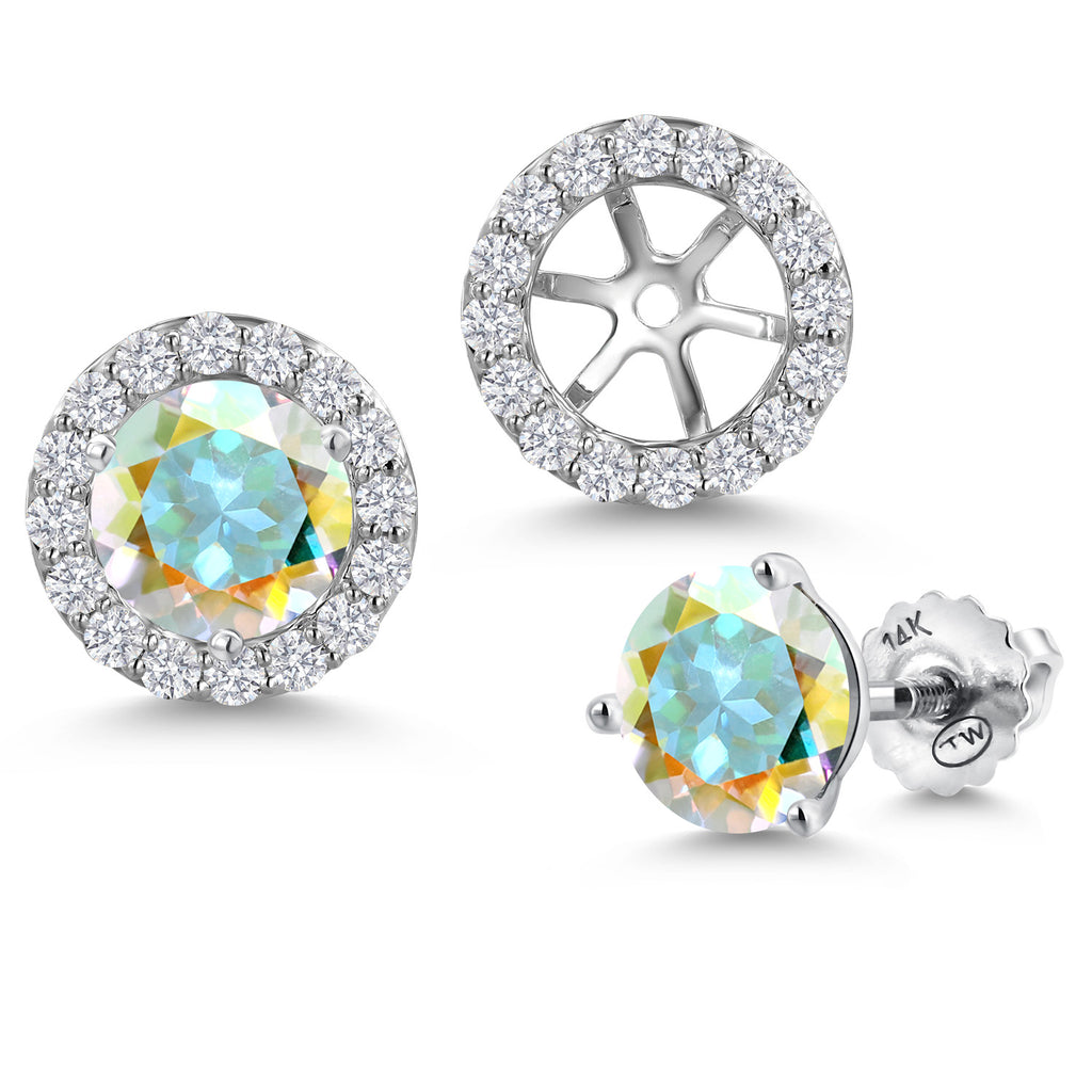 Mercury Mist Mystic Topaz_Earrings in 14K White Gold