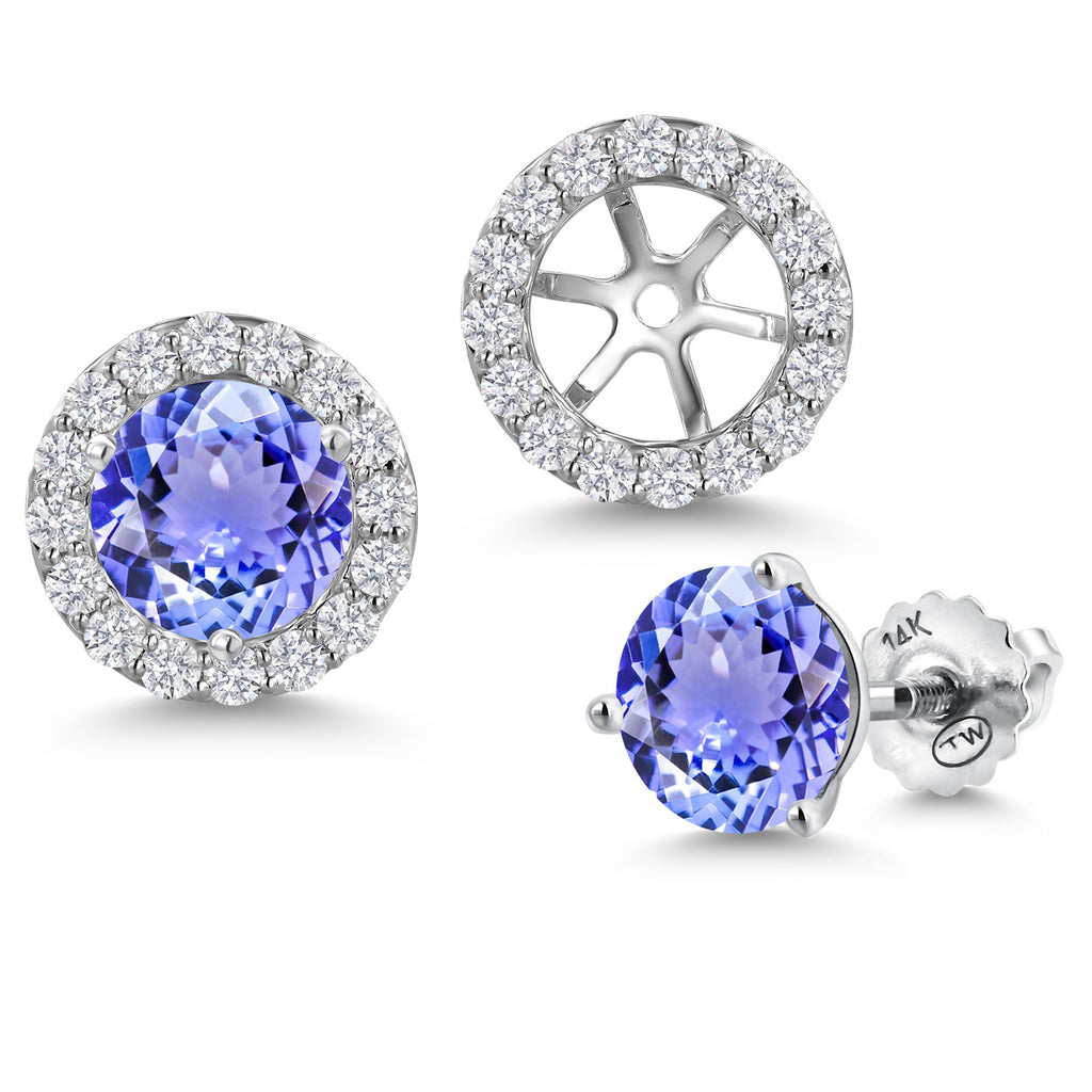 Tanzanite - December_Earrings in 14K White Gold