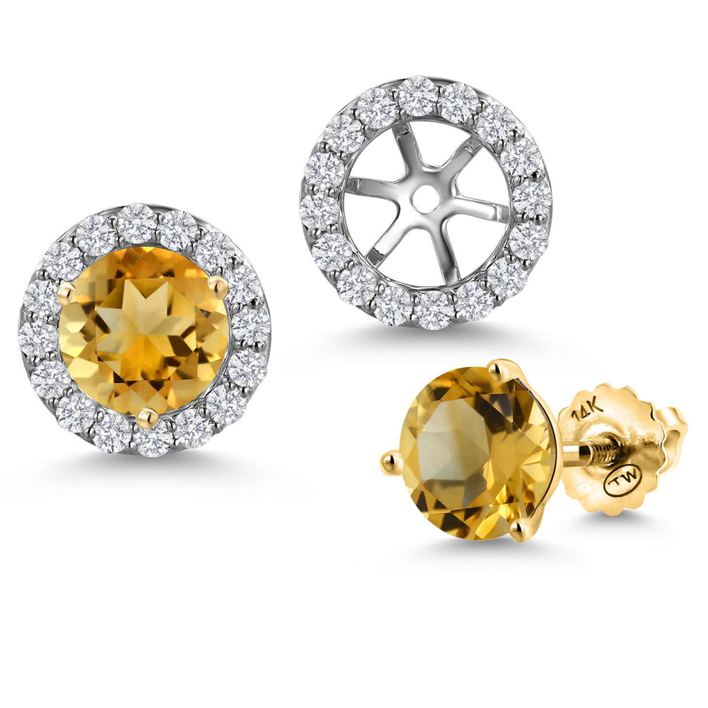 Citrine - November_Earrings in 14K Two Tone Gold