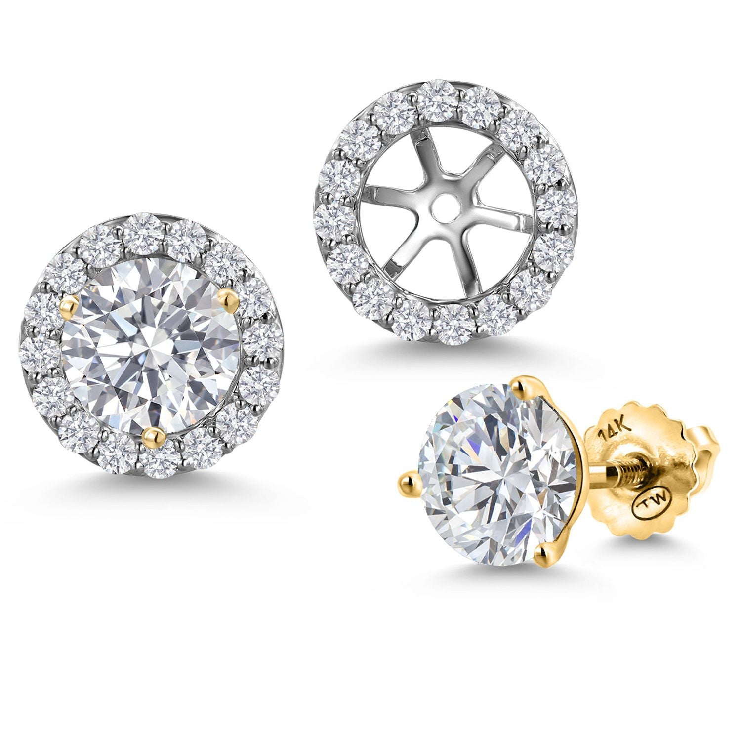 Earrings in 14K Two Tone Gold