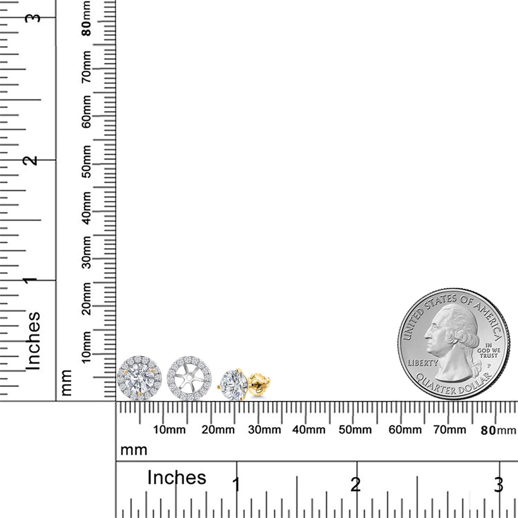 White Lab Grown Diamond - April_Earrings in 14K Two Tone Gold