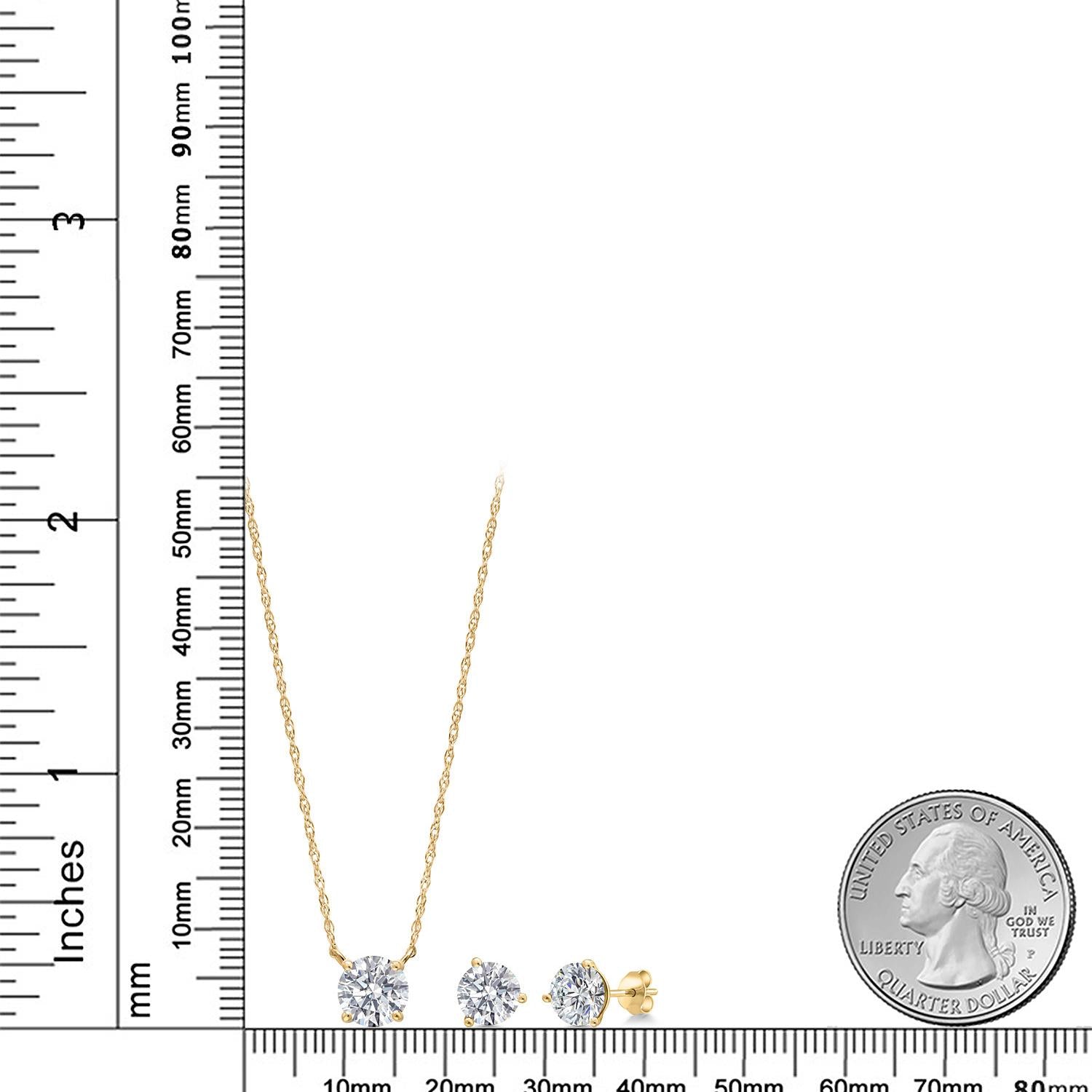 Pendant Earrings Set in 14K Yellow Gold