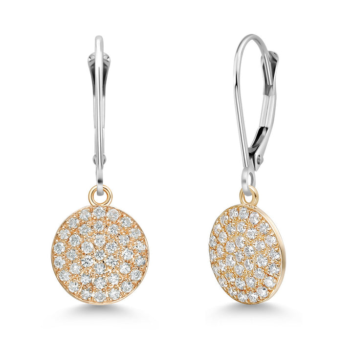 Earrings in 925 Sterling Silver and 10K Yellow Gold