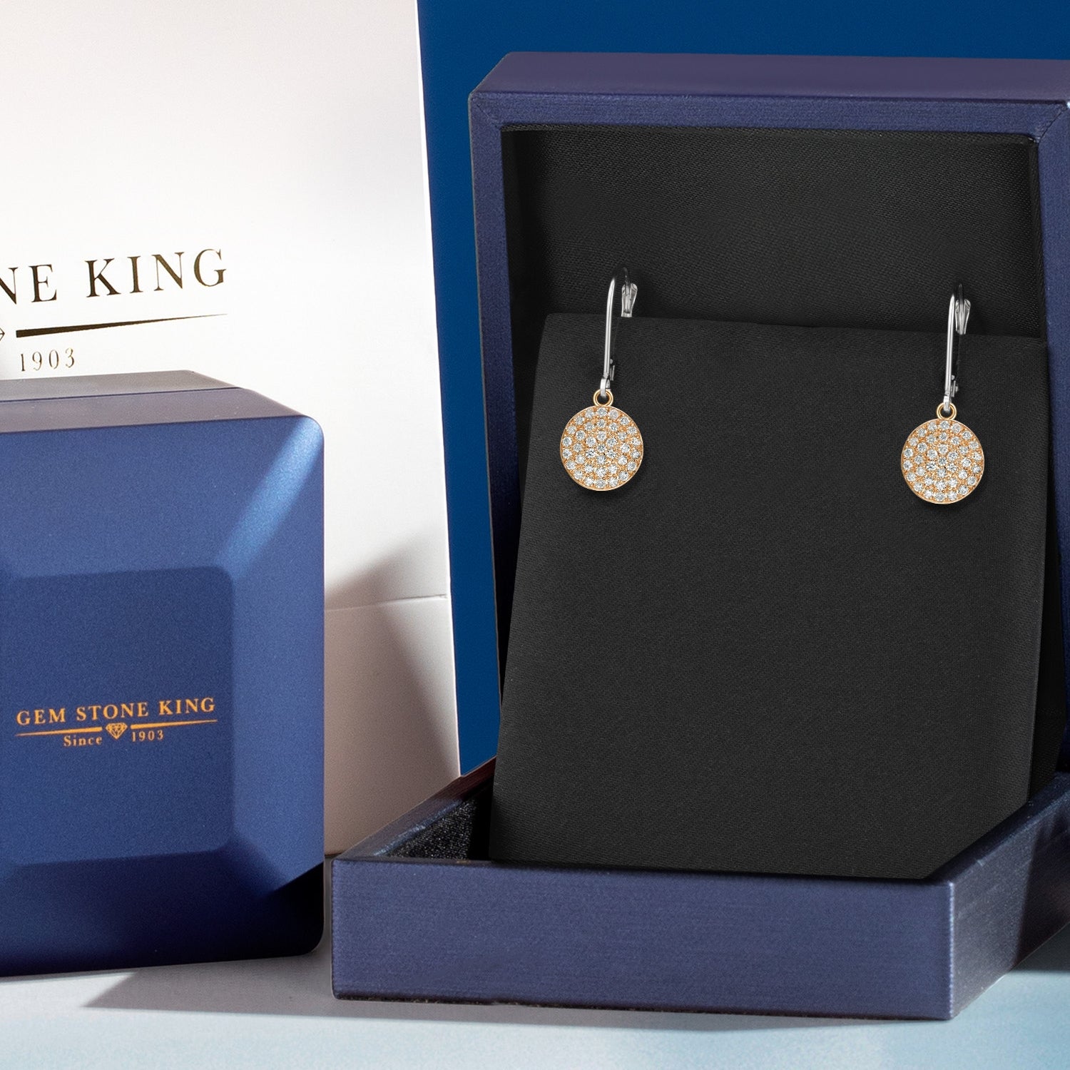 Earrings in 925 Sterling Silver and 10K Yellow Gold