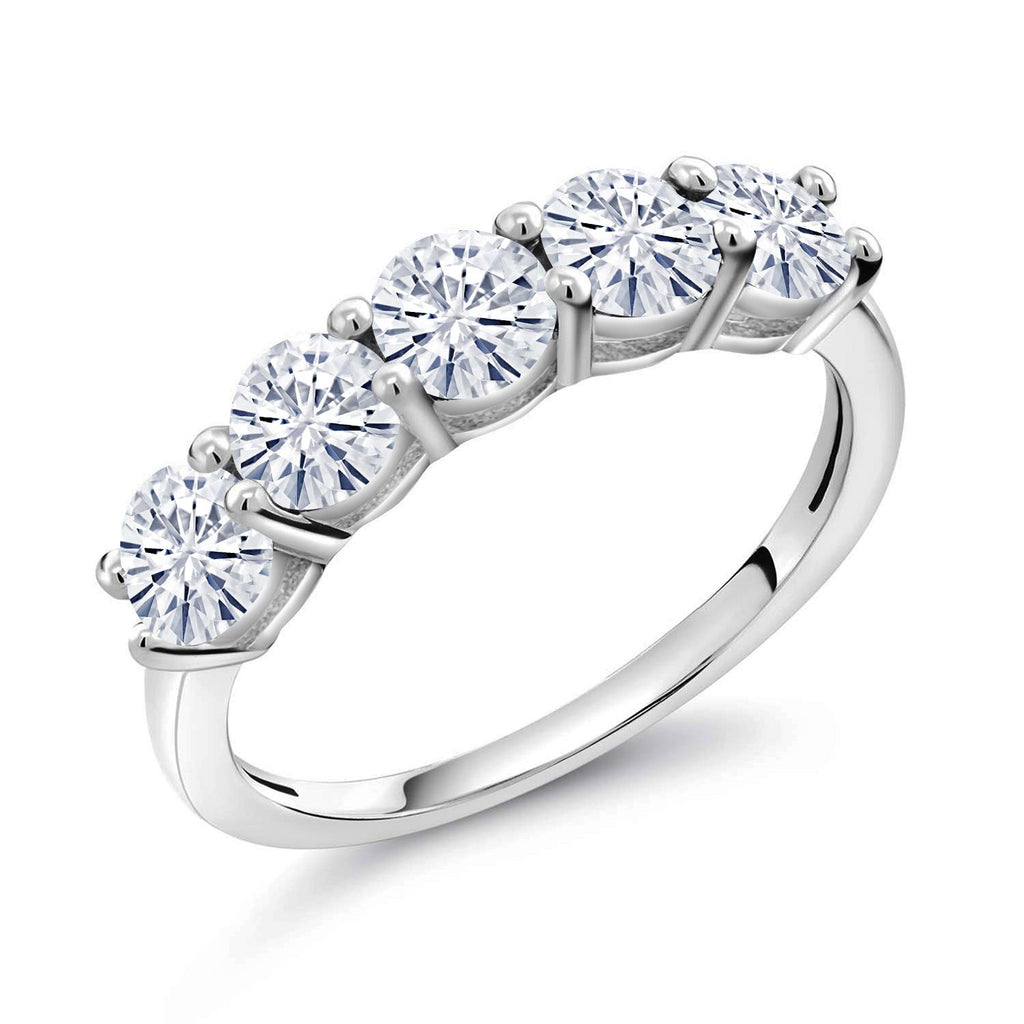 White Moissanite - April_8_Ring in 925 Sterling Silver