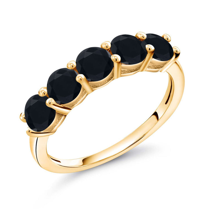 Onyx - December_7_Ring in 925 Yellow Gold Plated Silver