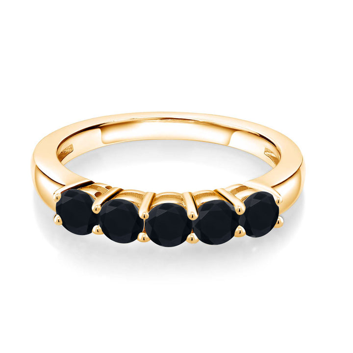 Onyx - December_7_Ring in 925 Yellow Gold Plated Silver
