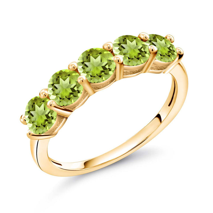 Peridot - August_5_Ring in 925 Yellow Gold Plated Silver