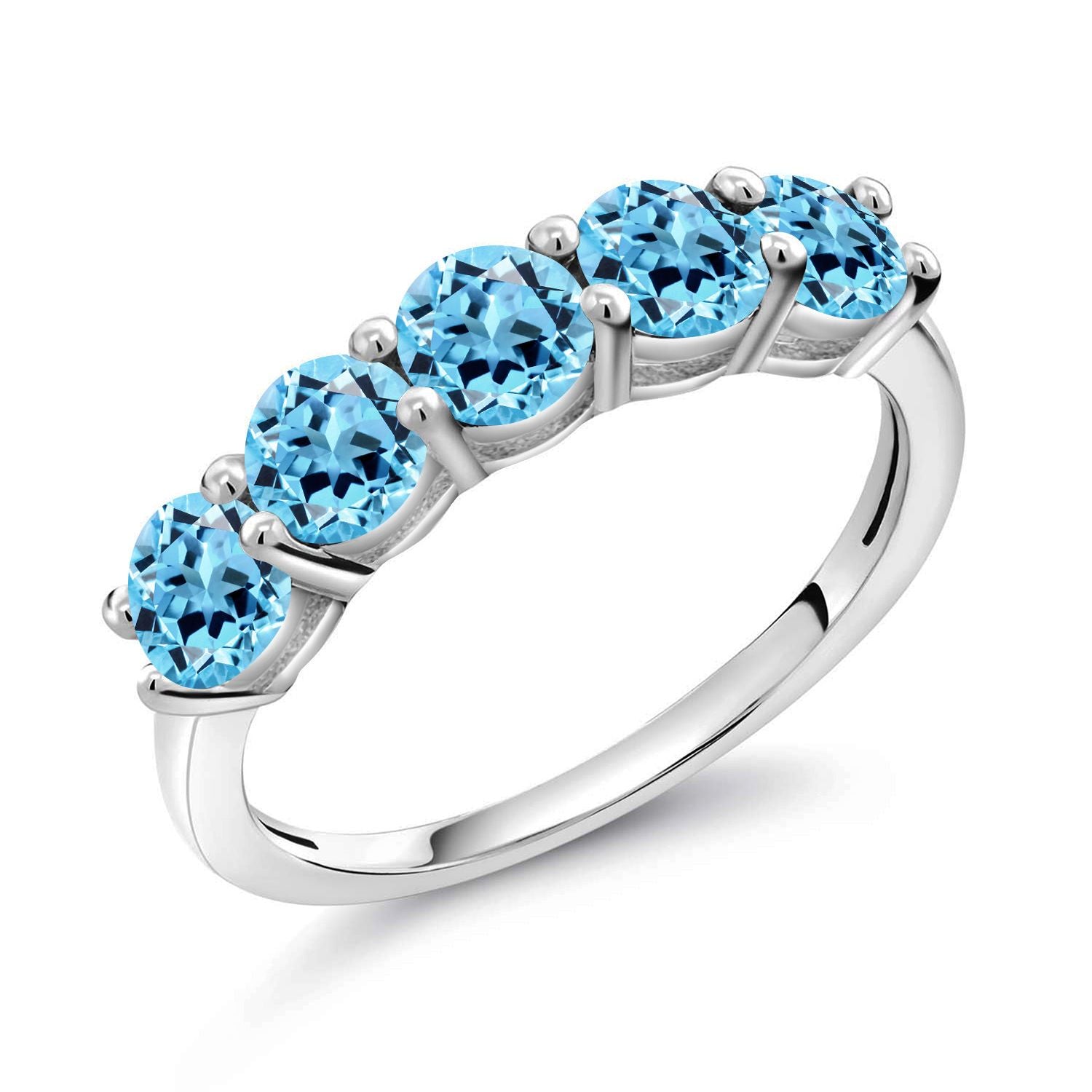Swiss Blue Topaz - November_8_Ring in 925 Sterling Silver