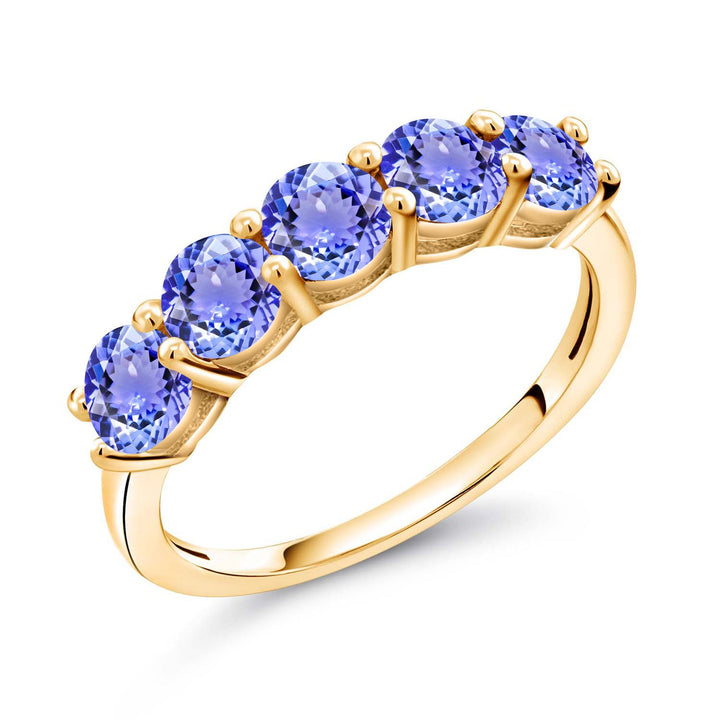 Tanzanite - December_5_Ring in 925 Yellow Gold Plated Silver