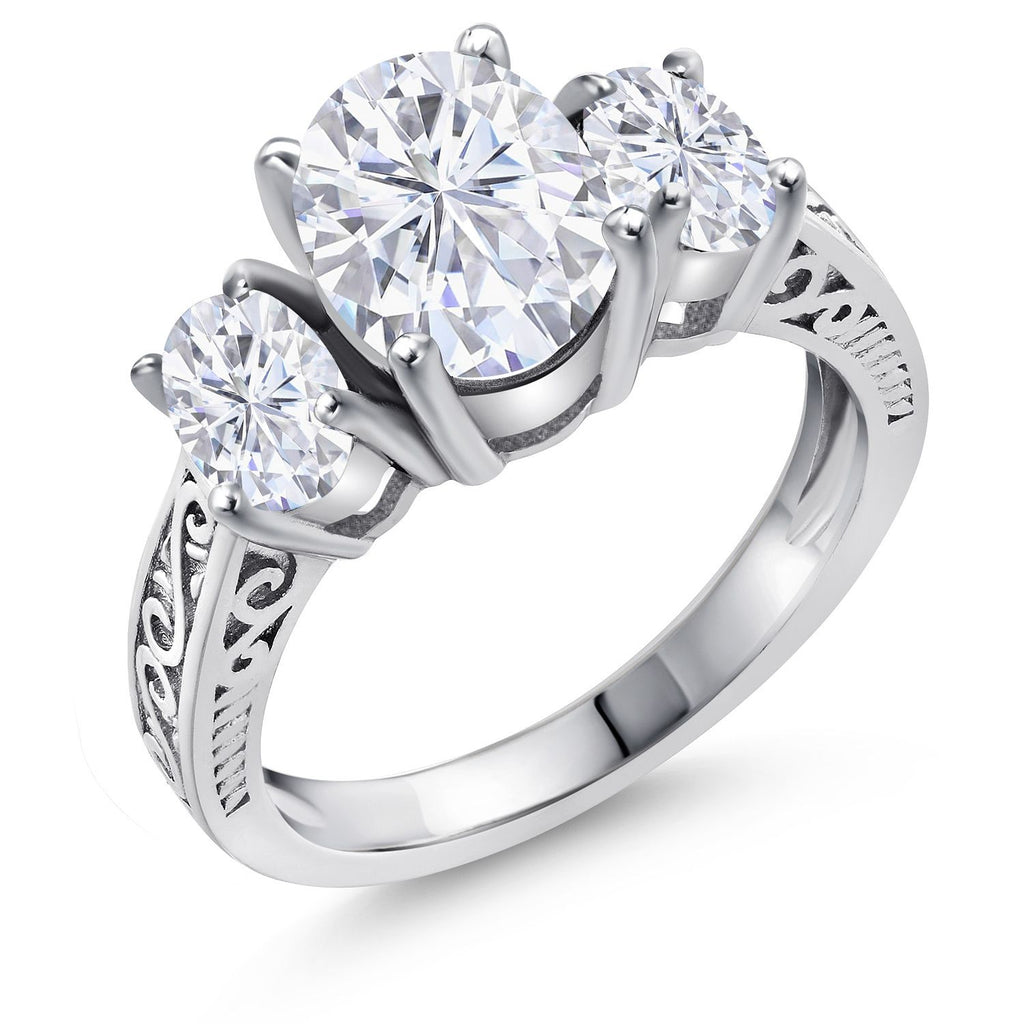 White Moissanite - April_9_Ring in 925 Sterling Silver