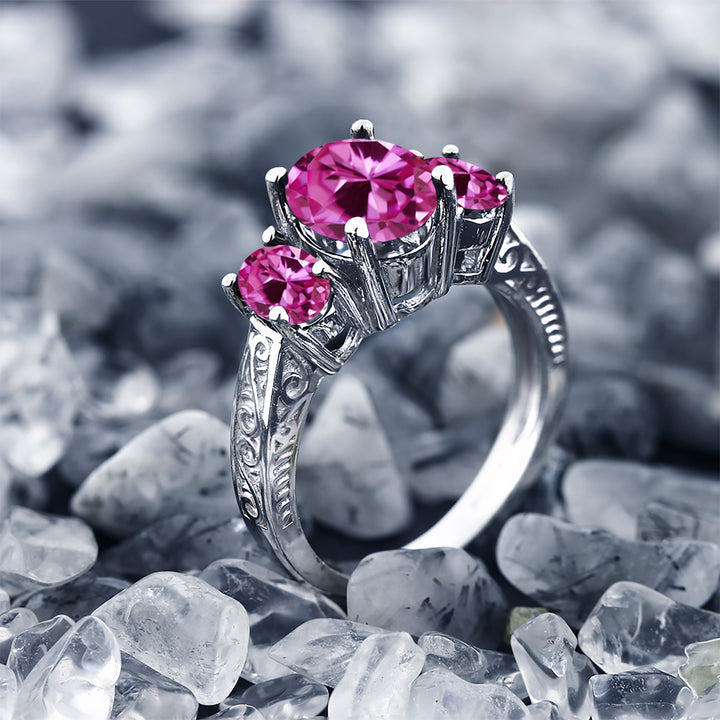 Pink Created Sapphire - September