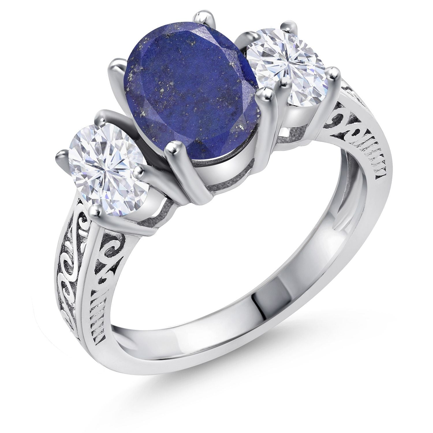 Blue Lapis_5_Ring in 925 Sterling Silver