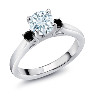 White Created Sapphire - September_Ring in 925 Sterling Silver