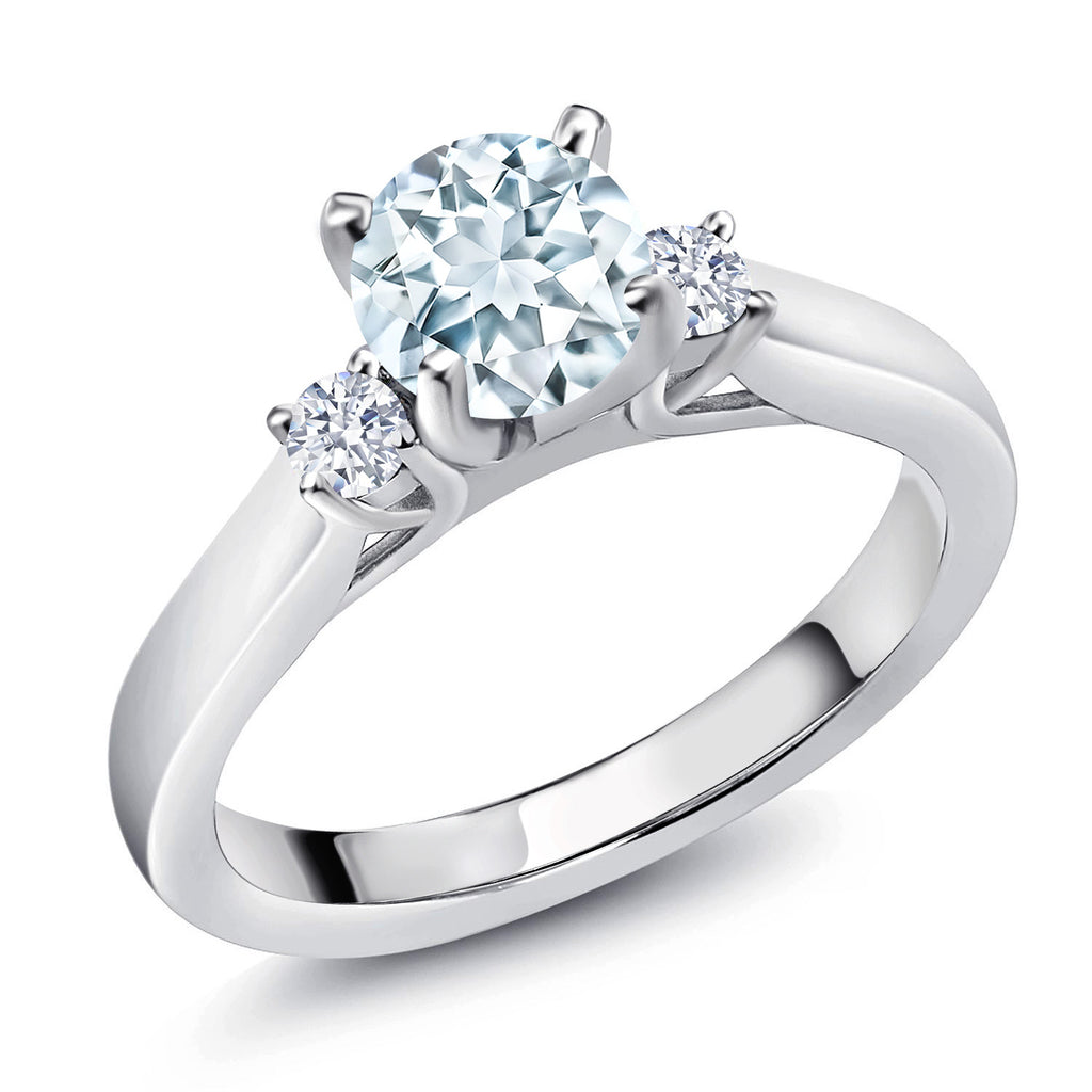 Aquamarine - March_6_Ring in 925 Sterling Silver