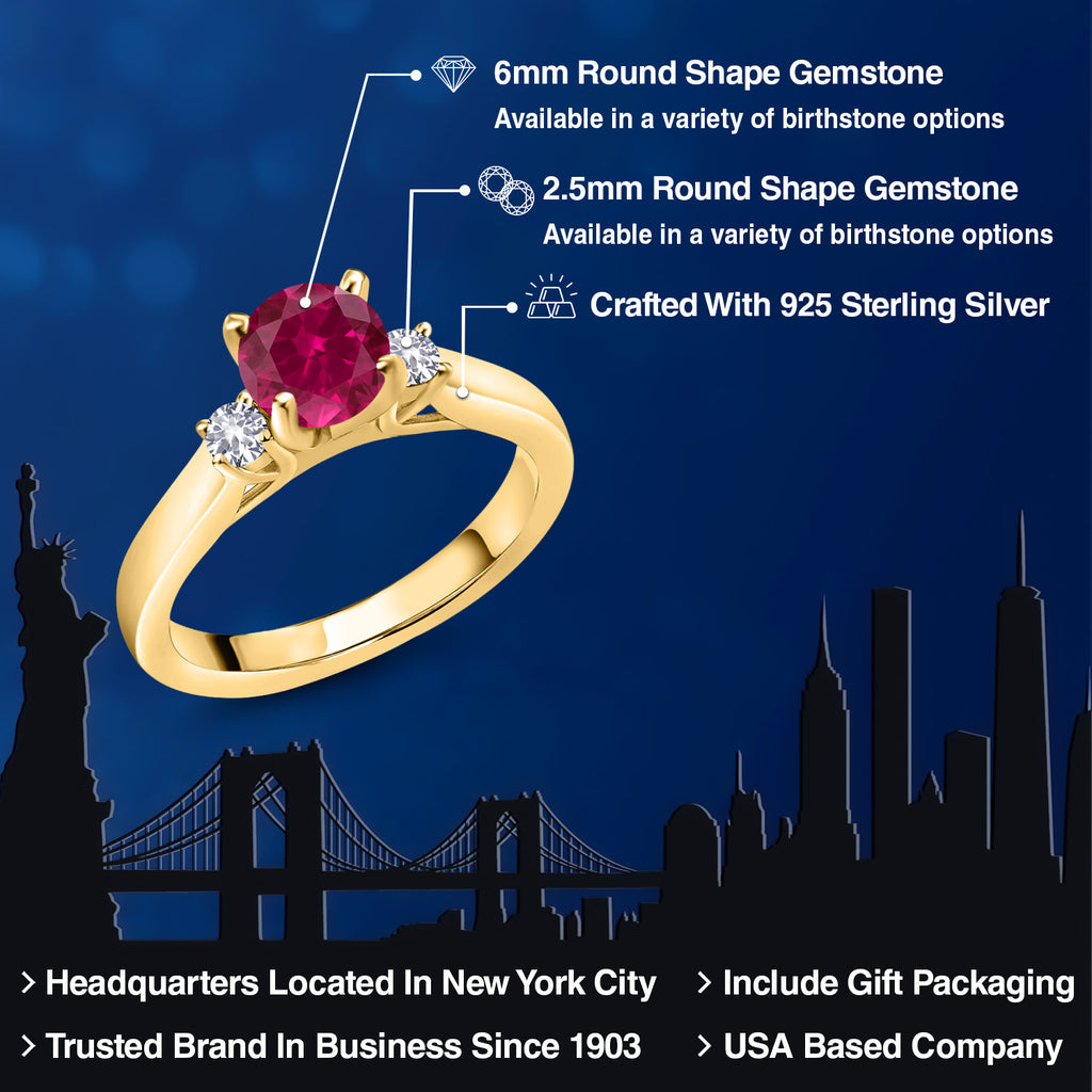 Ring in 925 Yellow Gold Plated Silver