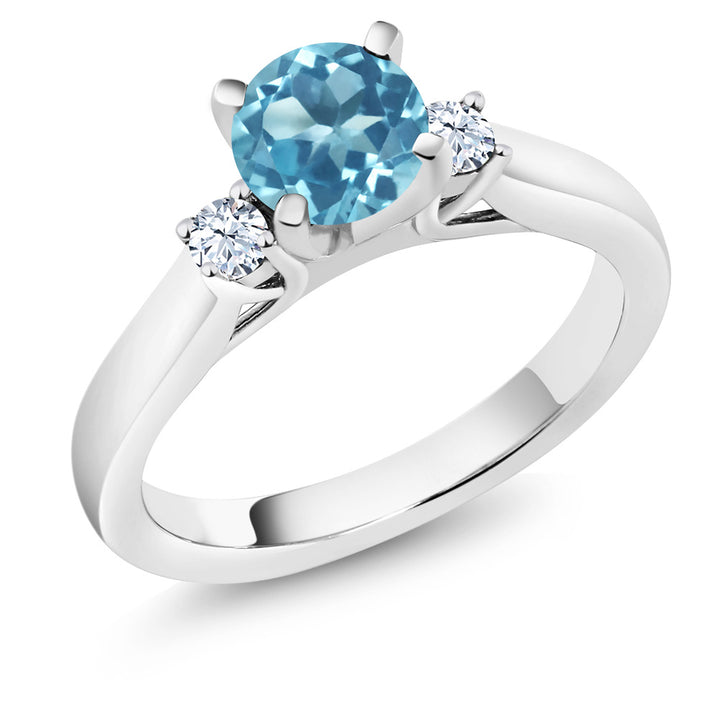 Swiss Blue Topaz - November_5_Ring in 925 Sterling Silver