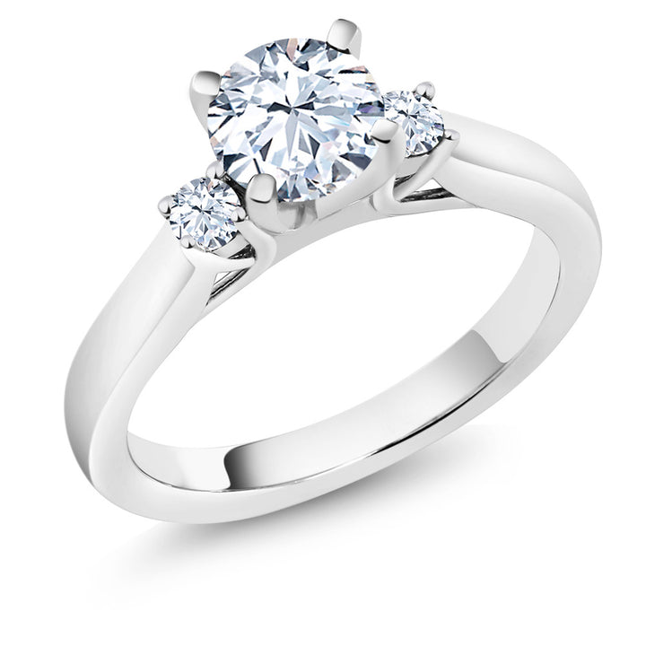 White Created Sapphire - September_5_Ring in 925 Sterling Silver