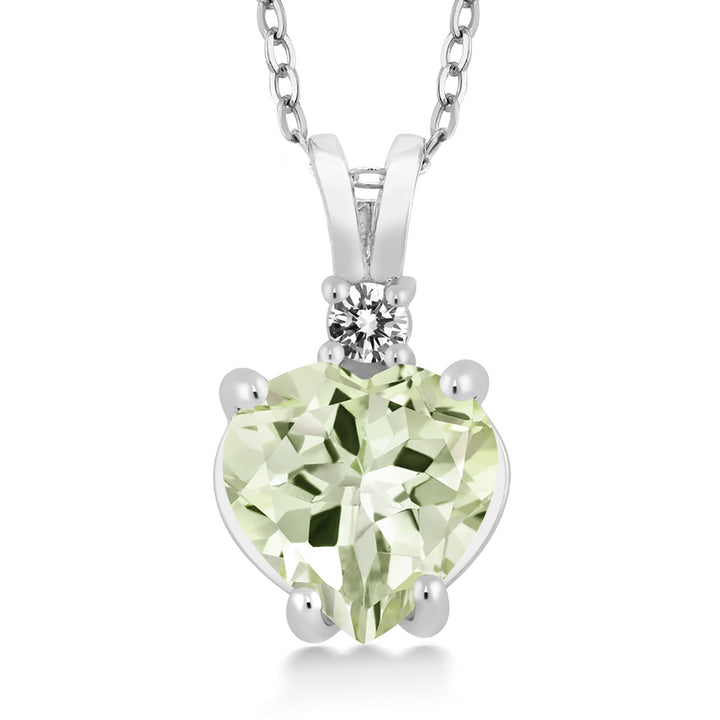 Prasiolite_14K White Gold_Pendant in 14K White Gold