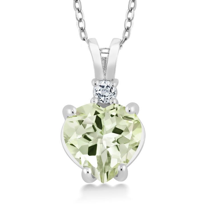 Prasiolite_14K White Gold_Pendant in 14K White Gold