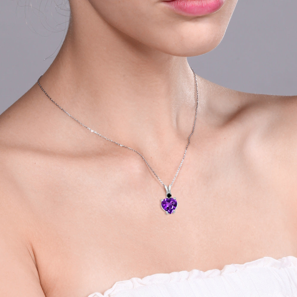 Purple and Black_14K White Gold_Pendant in 14K White Gold