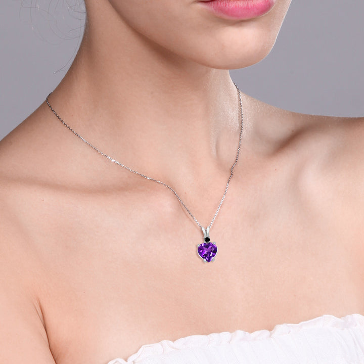 Purple and Black_14K White Gold_Pendant in 14K White Gold