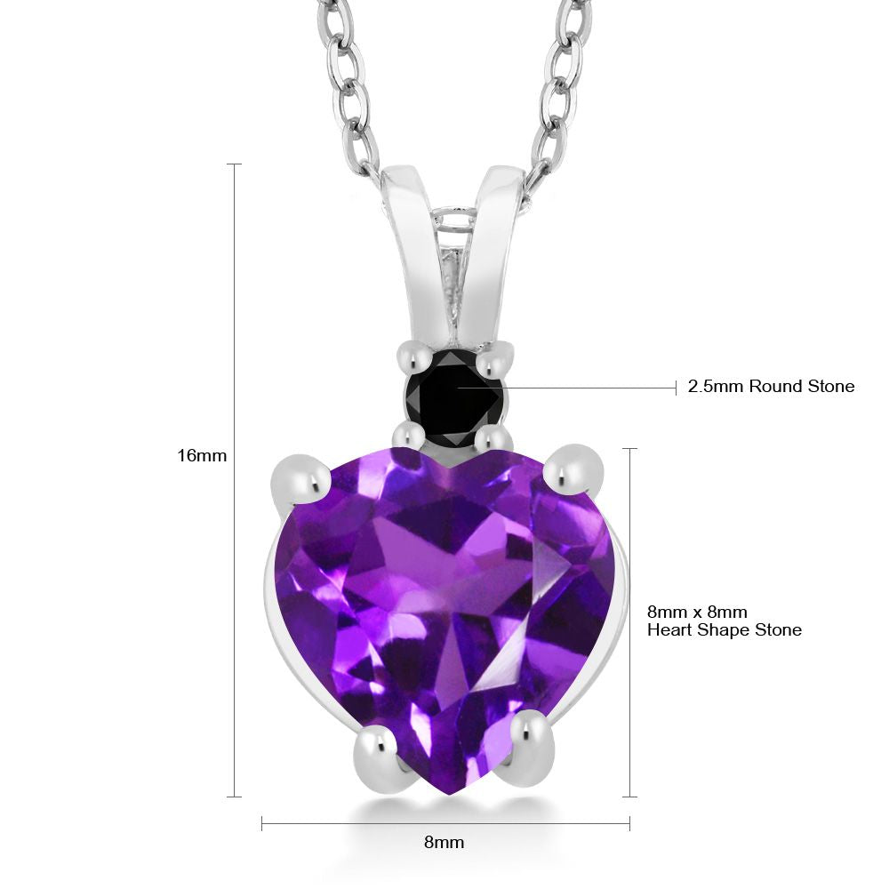 Purple and Black_14K White Gold_Pendant in 14K White Gold