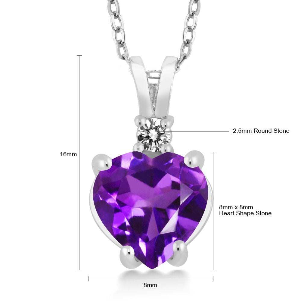 Purple and White_14K White Gold_Pendant in 14K White Gold