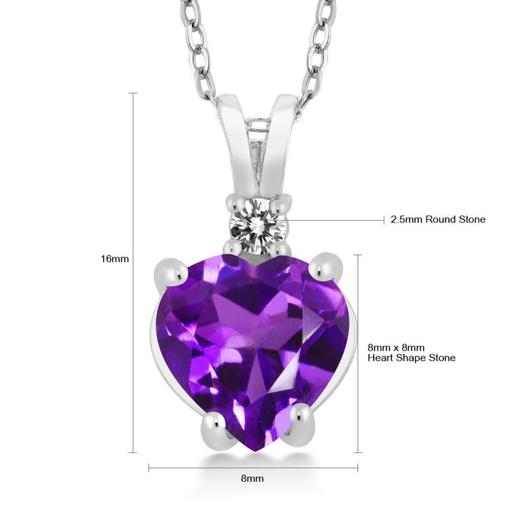 Purple and White_14K White Gold_Pendant in 14K White Gold