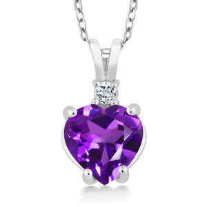 Purple and White_14K White Gold_Pendant in 14K White Gold