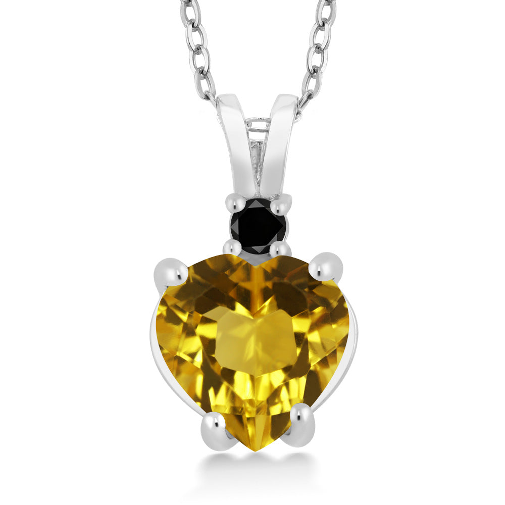 Citrine_14K White Gold_Pendant in 14K White Gold