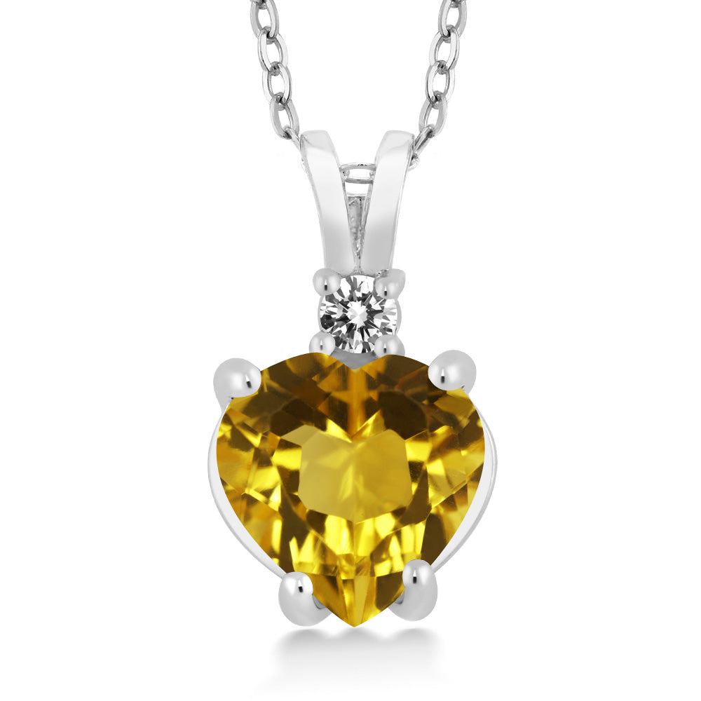 Citrine_14K White Gold_Pendant in 14K White Gold
