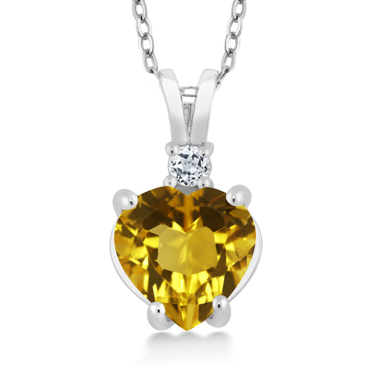 Citrine_14K White Gold_Pendant in 14K White Gold