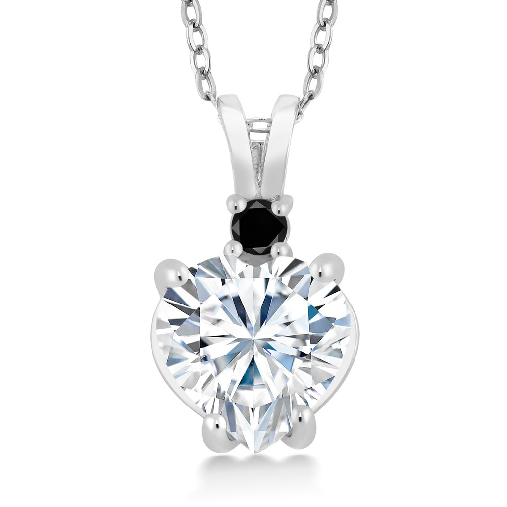 White Moissanite_14K White Gold_Pendant in 14K White Gold