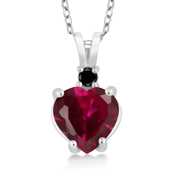Created Ruby_14K White Gold_Pendant in 14K White Gold