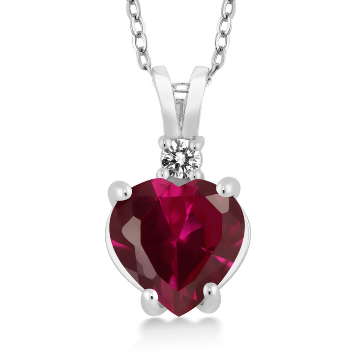 Created Ruby_14K White Gold_Pendant in 14K White Gold