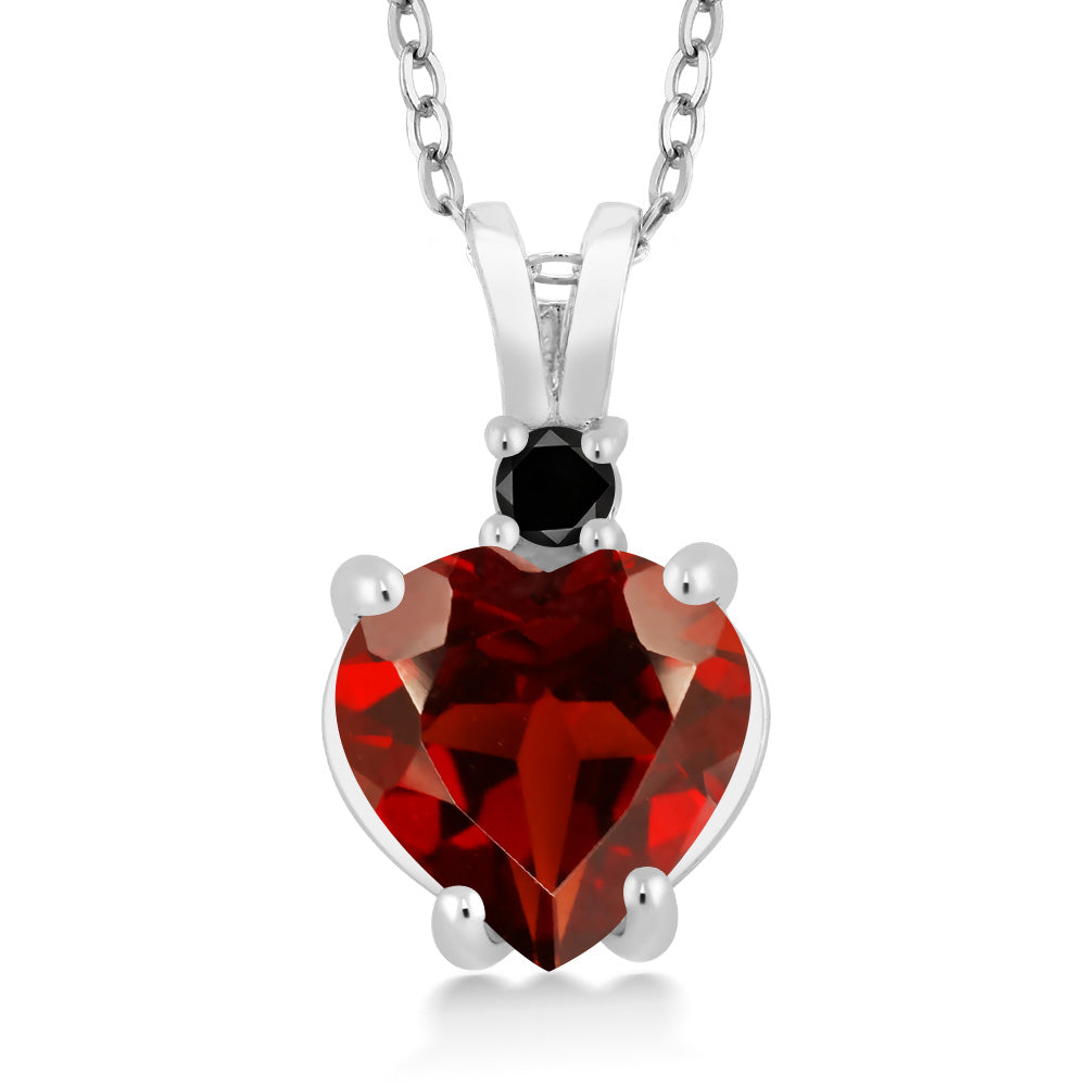 Garnet_14K White Gold_Pendant in 14K White Gold