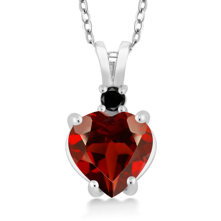 Garnet_14K White Gold_Pendant in 14K White Gold